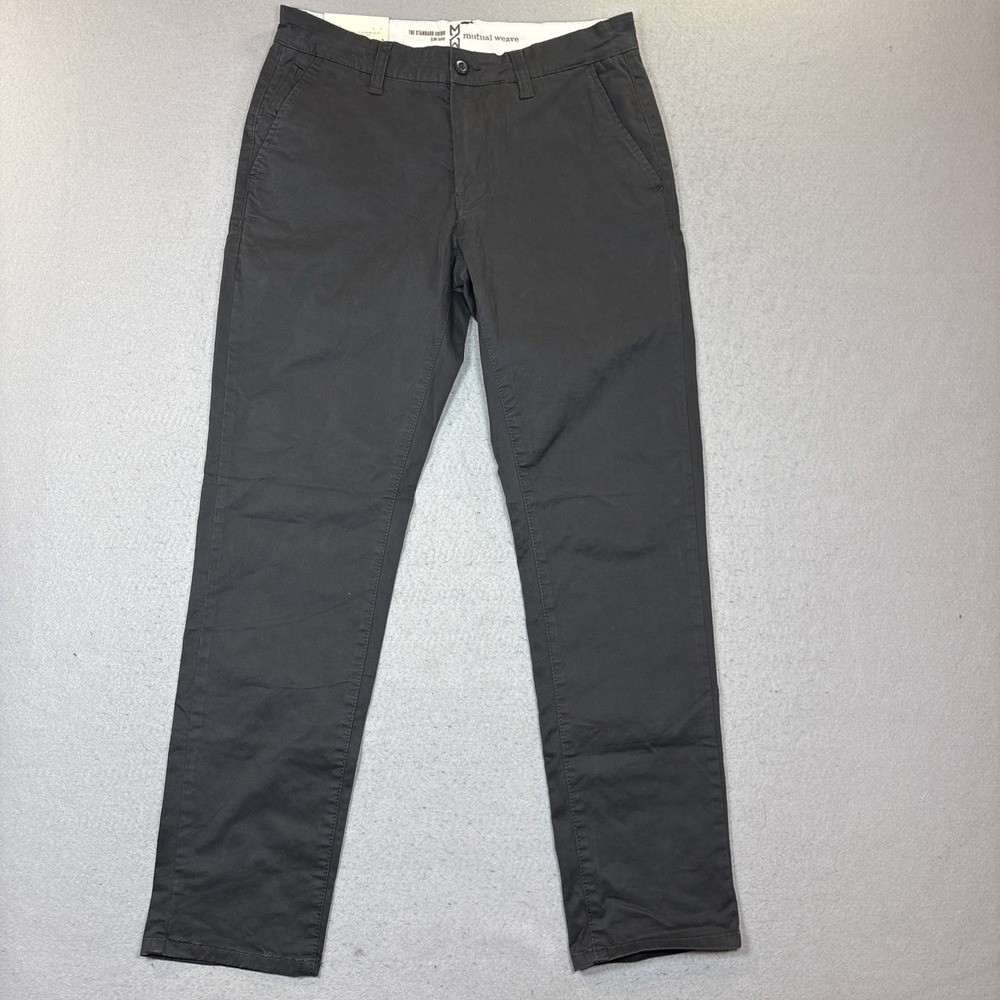 Mutual Weave Chino Pants Mens 32x32 Black The Standard Chino Slim Taper NWT
